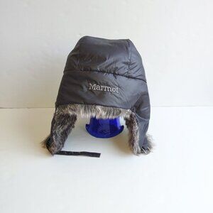 Marmot Aviator Trapper Adjustable Hat Ear Flap Gray Outdoor Hike Camp Ski Unisex